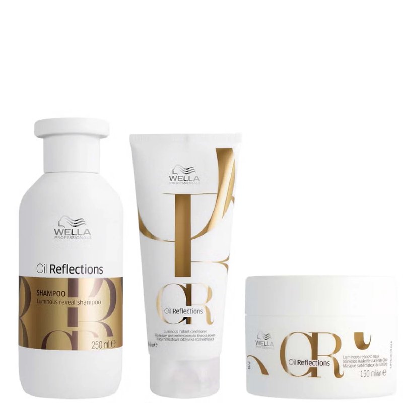 Wella Oil Reflections Trio Bundle with Shampoo, Conditioner & Mask