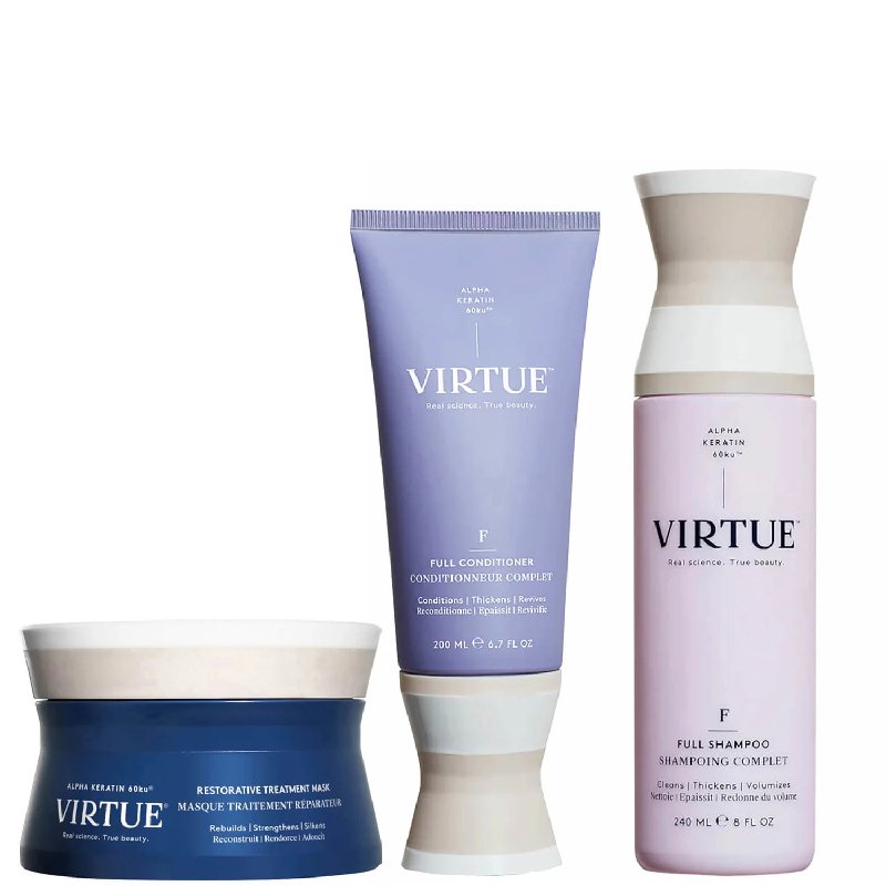 VIRTUE Full Restorative Treatment Set with Shampoo 240ml, Conditioner 200ml & Mask 150ml