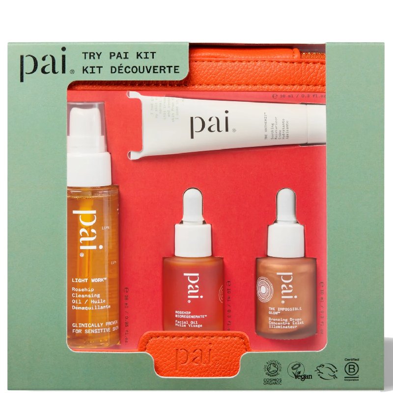 Pai Skincare Try Pai Kit with Cleansing Oil, Moisturiser, Bronzing Drops & Facial Oil