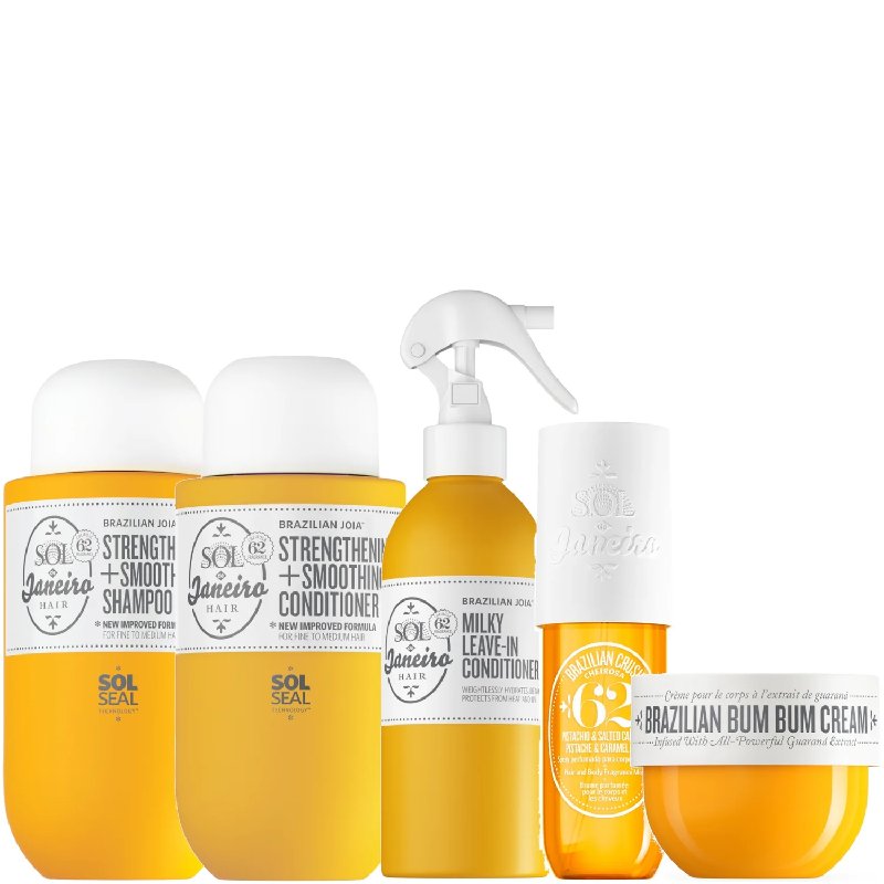 Sol de Janeiro Ultimate Hair Repair Routine Bundle with Shampoo, Conditioner and Leave-In Conditioner