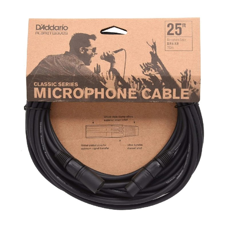 D'Addario Classic Series XLR Microphone Cable, 25 Feet (7.6m)