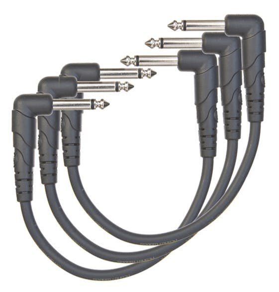 D'Addario Classic Series Patch Cable, 3-Pack, 6 Inch, Right-Angle