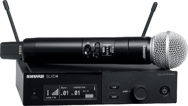 Shure SLXD24 Wireless System with SM58 Handheld Transmitter, K59 Band
