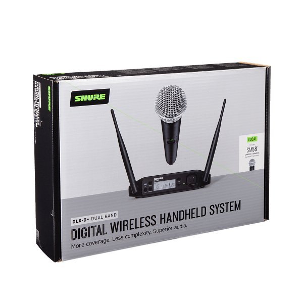Shure GLXD24+ Dual Band Wireless Handheld System with SM58 Vocal Microphone