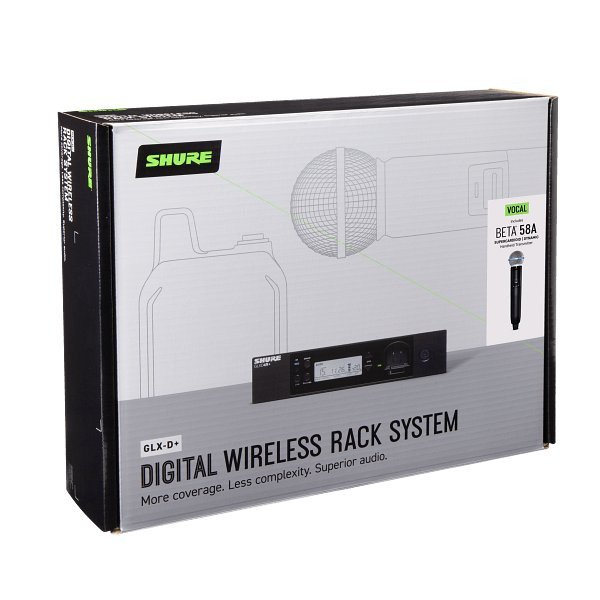 Shure GLXD24RPLUSUKB58 Dual Band Wireless System with Beta58 and Half Rack Receiver