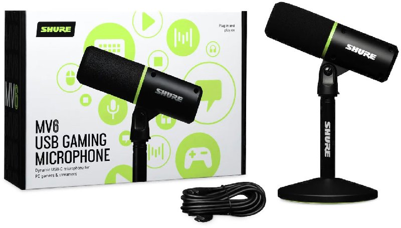 Shure Motiv MV6 USB Gaming Microphone in Black
