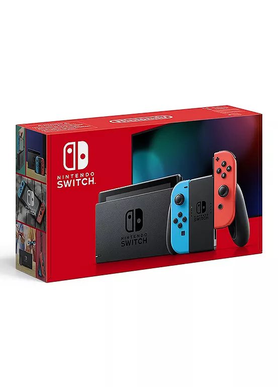 Nintendo Switch Console - Neon Red and Neon Blue (Longer Battery Life) 32GB