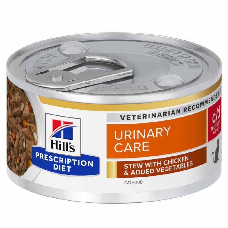 Hill's Prescription Diet c/d Urinary Stress Wet Stew Cat Food - Chicken & Vegetables - 24x82g Cans