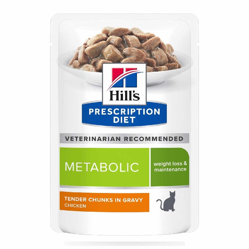 Hill's Prescription Diet Metabolic Wet Cat Food - Chicken - 12x85g Pouches