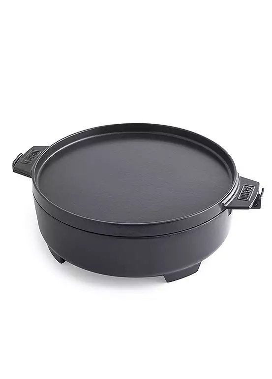 Weber Dutch Oven Duo 6.8 Litre Cast Iron Cookware with Griddle Lid