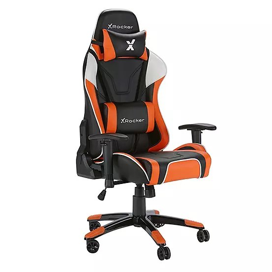 X Rocker Agility Sport Esport Gaming Chair with Lumbar and Neck Cushions - Orange