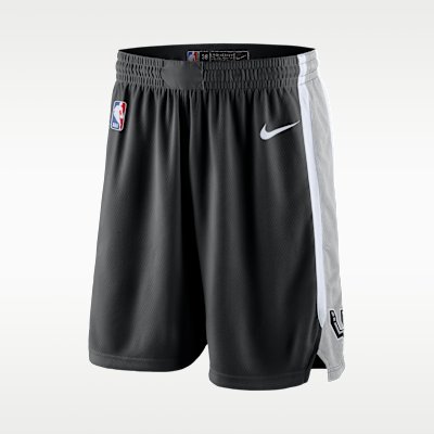 Nike San Antonio Spurs Icon Edition NBA Swingman Shorts - Black/White - Size S