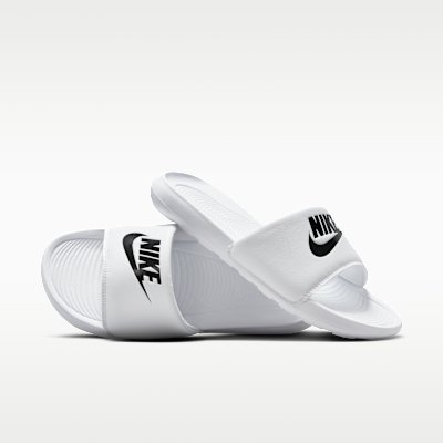 Nike Victori One Women's Slides - White/White/Black - Size 5