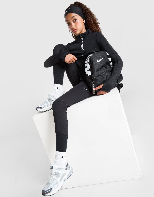 Nike Pro Dri-FIT Older Kids' (Girls') Leggings - Black/White - Size XS