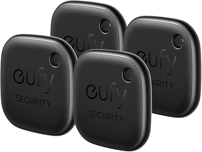 eufy Security SmartTrack Link Bluetooth Trackers, 4-Pack, Black