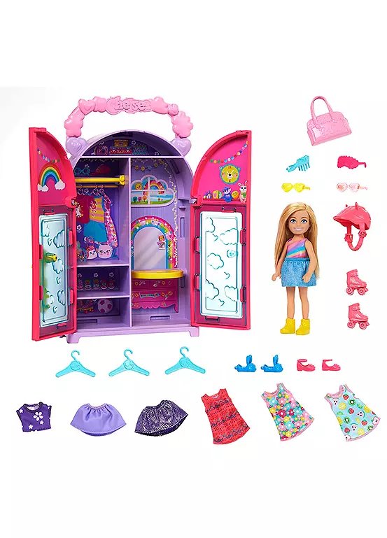 Barbie Chelsea Doll & Closet Playset with 15 Pieces of Clothes & Accessories