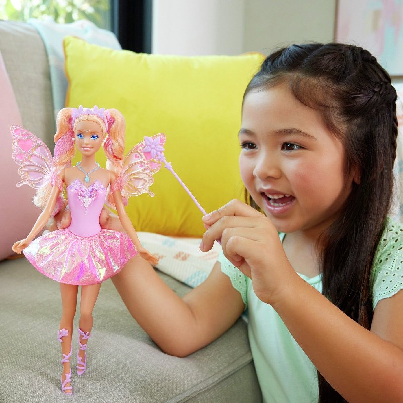 Barbie Fairy Doll with Colour-Change Wand and Accessories - 32cm