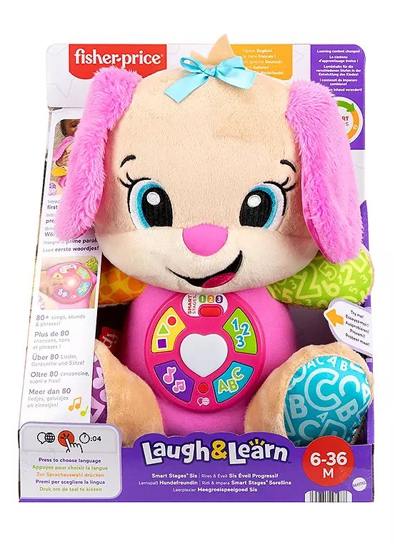 Fisher-Price Laugh & Learn Smart Stages Sis Pink Plush Musical Learning Toy