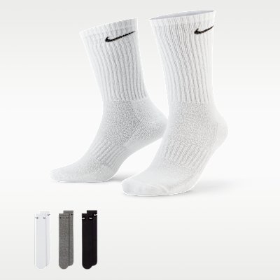 Nike Everyday Cushioned Training Crew Socks, 3-Pair Pack, Multi-Colour, Size S