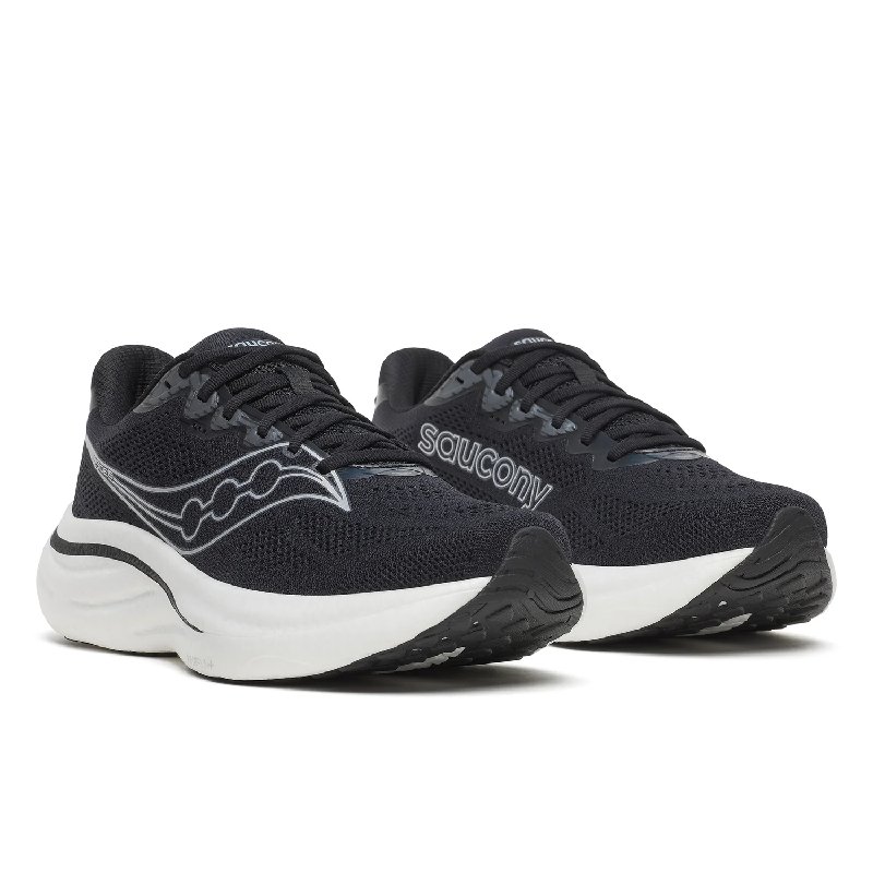 Saucony Men's Ride 19 Running Shoes - Black/Silver, UK 7