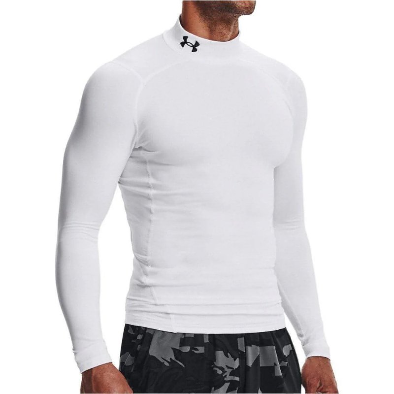 Under Armour ColdGear Compression Mock Long Sleeve Men's Running Top - White