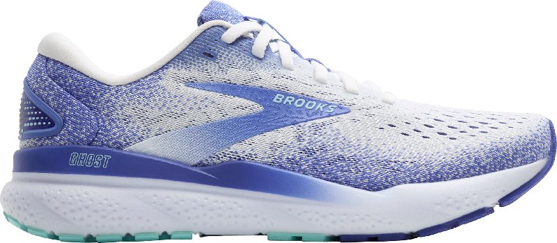 Brooks Ghost 16 Women's Running Shoes - White/Blue