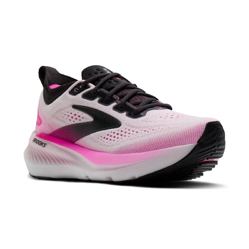 Brooks Women's Glycerin 23 Running Shoes in White/Phantom/Cyber Pink