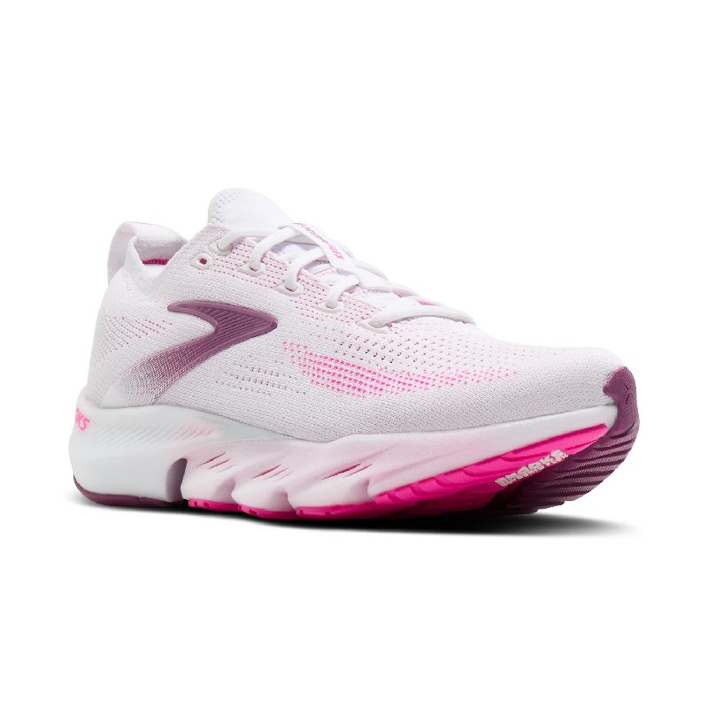 Brooks Women's Glycerin Flex Running Shoes in White/Cyber Pink/Argyle