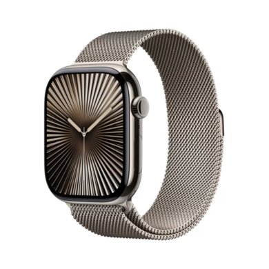 Apple Watch Series 10 GPS + Cellular 46mm Natural Titanium Case with Natural Milanese Loop