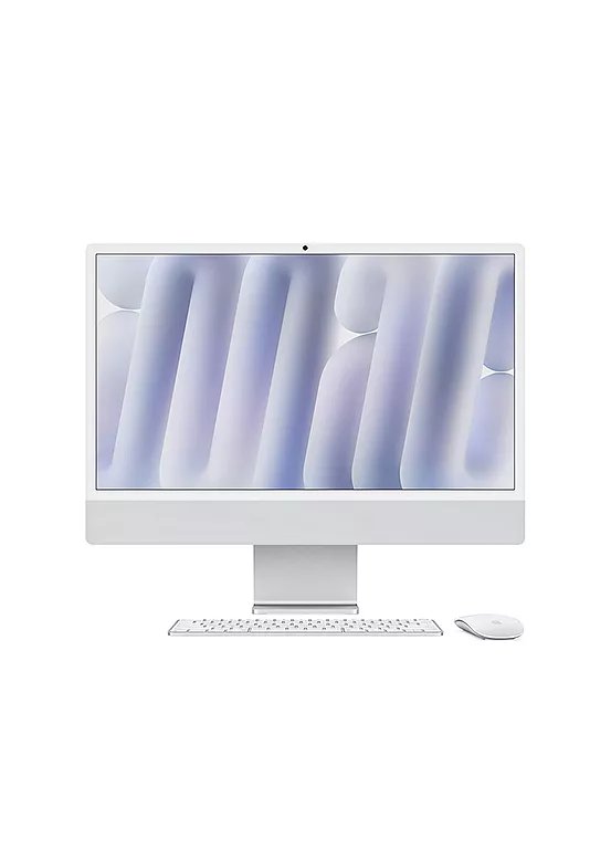 Apple 24-Inch iMac with M4 Chip, 24GB RAM, 512GB SSD, 4.5K Retina Display in Silver