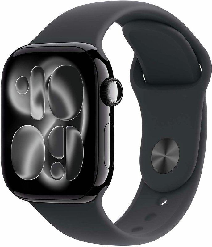 Apple Watch Series 11 GPS 42mm Jet Black Aluminium Case with Black Sport Band - M/L
