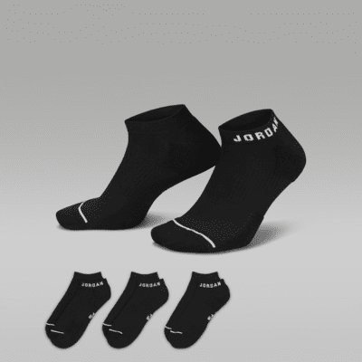 Jordan Everyday No-Show Socks 3 Pack - Black/White - Size S