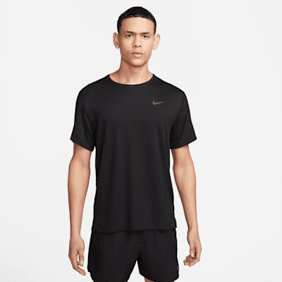 Nike Miler Men's Dri-FIT UV Short-Sleeve Running Top - Black - XS