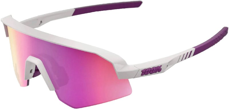 100% Slendale SL Mirror Sunglasses - Matte Chalk/Purple