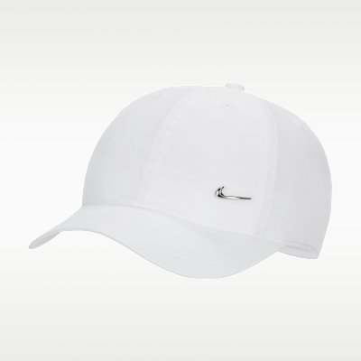 Nike Dri-FIT Club Kids' Unstructured Metal Swoosh Cap - White/Metallic Silver