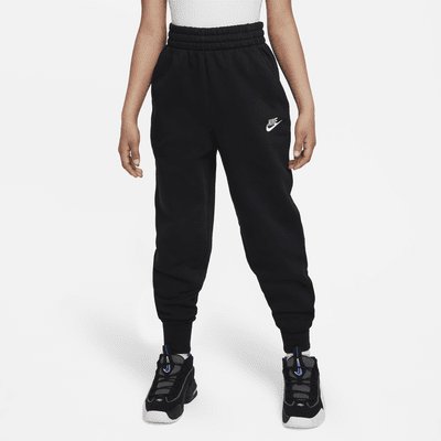 Nike Sportswear Club Fleece Girls' High-Waisted Trousers - Black/Black/White - Size XS