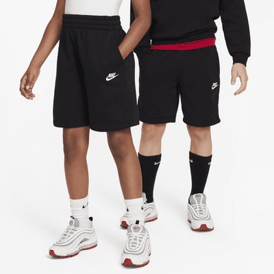 Nike Sportswear Club Fleece Older Kids' French Terry Shorts - Black/White - XS