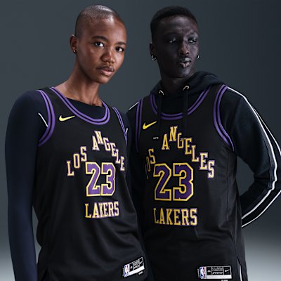 Nike LeBron James Los Angeles Lakers City Edition Men's Dri-FIT NBA Swingman Jersey - Black - Size XS