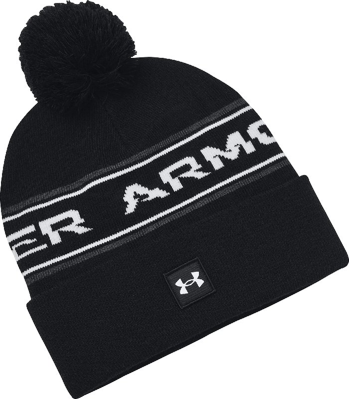 Under Armour Halftime Golf Pom Beanie Hat - Black/White