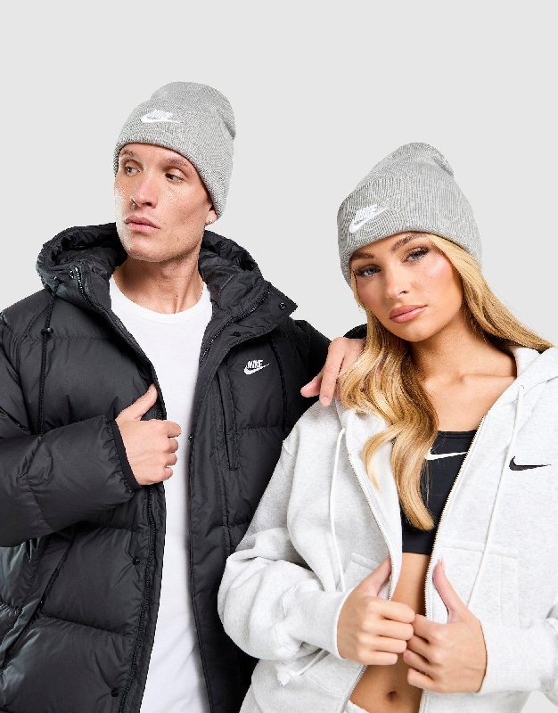 Nike Peak Futura Beanie - Dark Grey Heather/White - One Size