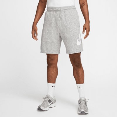Nike Club Men's French Terry Alumni Shorts - Dark Grey Heather/Light Smoke Grey/White - XS