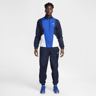 Nike Club Men's Woven Tracksuit - Obsidian/White/Game Royal/White - XS