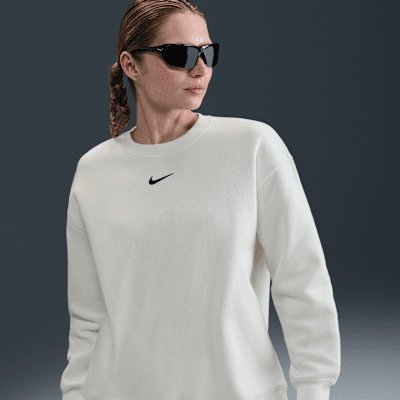 Nike Sportswear Phoenix Fleece Women's Oversized Crew-neck Sweatshirt - Sail/Black - XS