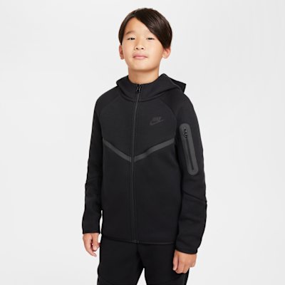 Nike Tech Fleece Older Kids' Full-Zip Hoodie - Black - Size XS