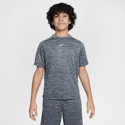 Nike Multi Older Kids' Dri-FIT Short-Sleeve Top - Black/Light Smoke Grey/White - XS