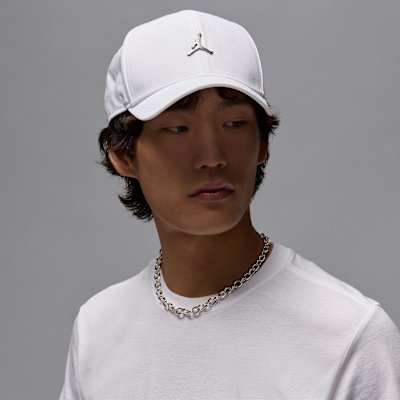 Jordan Rise Structured Metal Jumpman Hat - White/Gunmetal - S/M