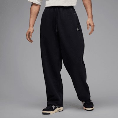 Jordan Brooklyn Fleece Men's Oversized Open-Hem Trousers - Black/Sail - XS