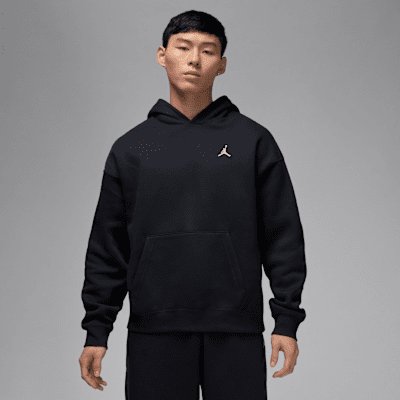 Jordan Brooklyn Fleece Men's Oversized Pullover Hoodie - Black/Sail - Size XS