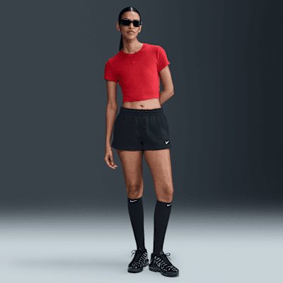 Nike Sportswear Phoenix Fleece Women's Mid-Rise 5cm Shorts - Black/Sail - Size XS