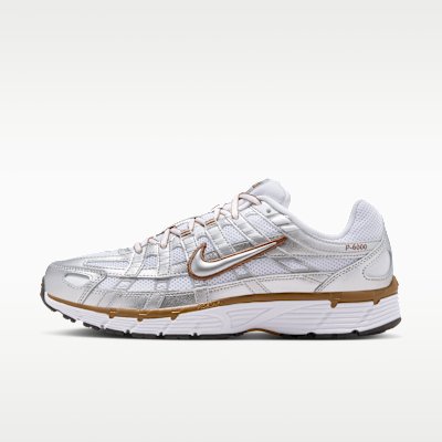 Nike P-6000 Women's Shoes - White/Light British Tan/Sail/Metallic Silver - Size 5